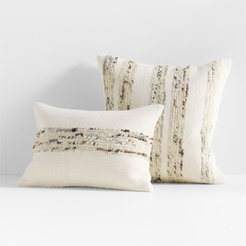 Bozeman Wool Blend 23x23 Arctic Ivory Throw Pillow Cover - Image 2