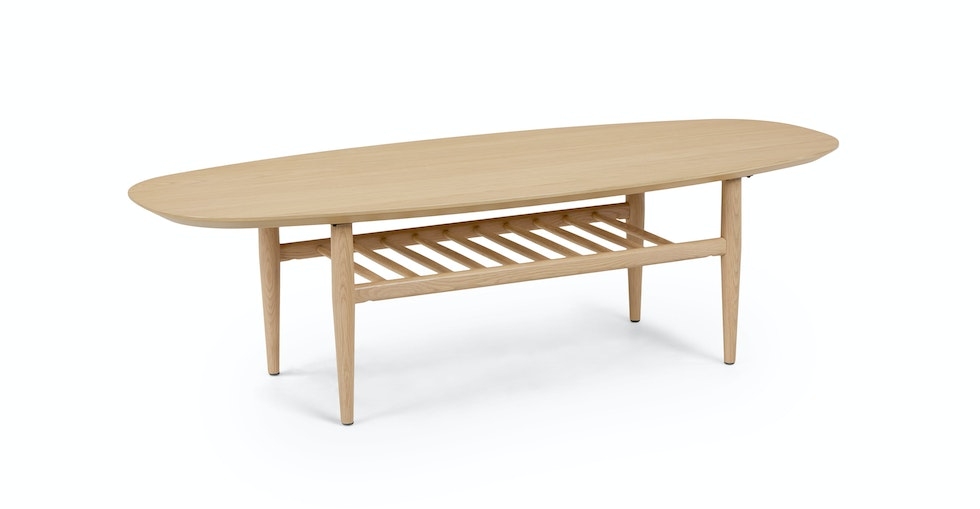 Lenia 53.5" Oval Coffee Table - White Oak - Image 0