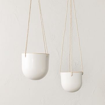 Arched Hanging Planter, Small, White - Image 3