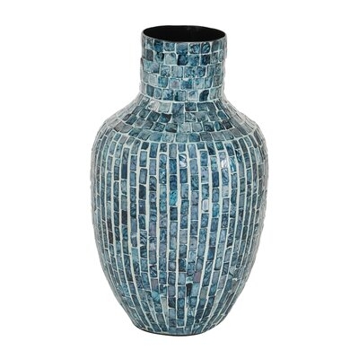 Blue 15.5'' Wood Table Vase - Image 0