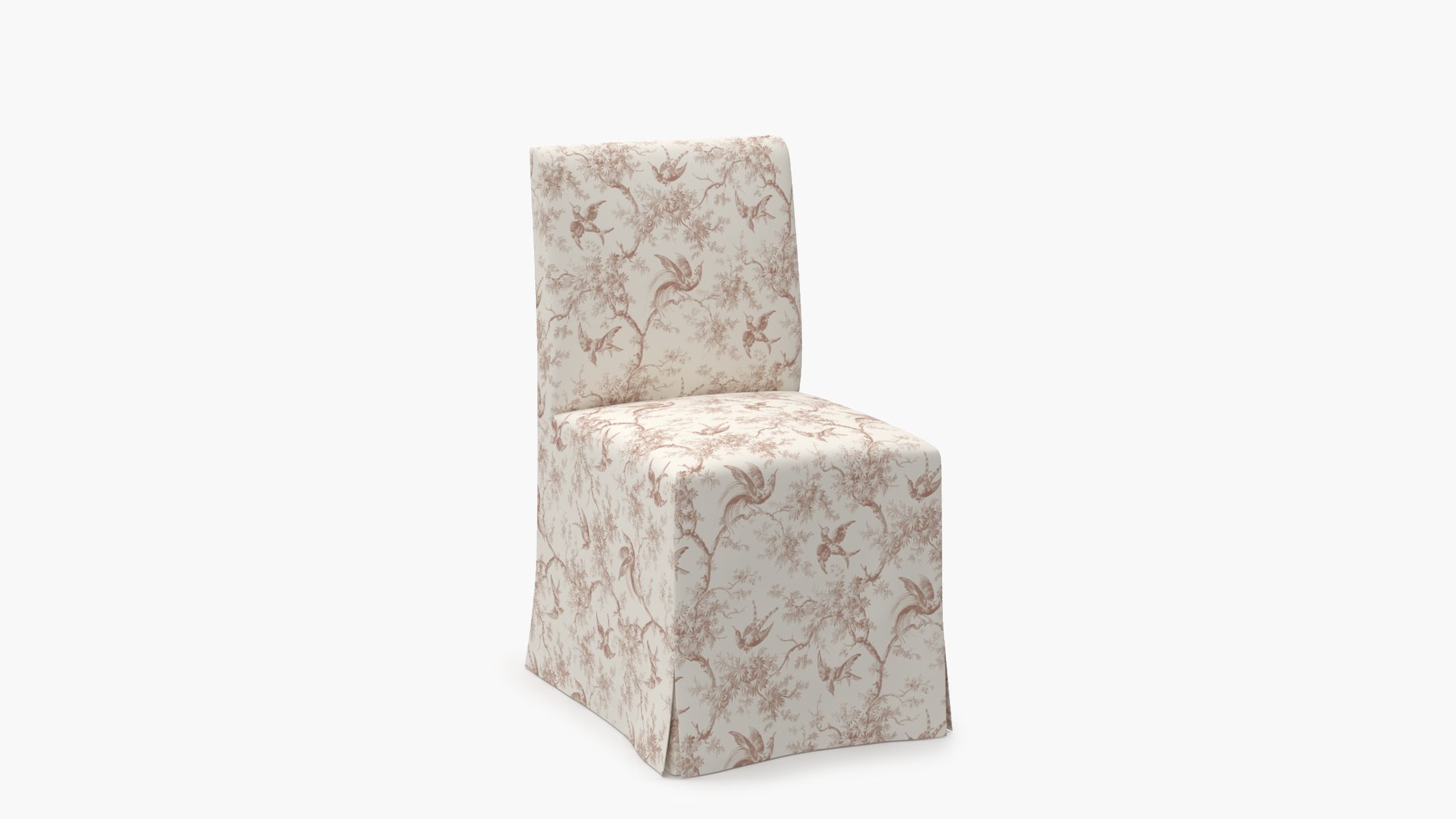 Slipcovered Signature Dining Chair, Terracotta Swallows - Image 1