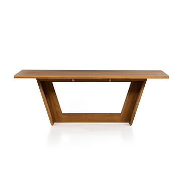 Paneled Legs Outdoor Dining Table,Wood,Teak - Image 1