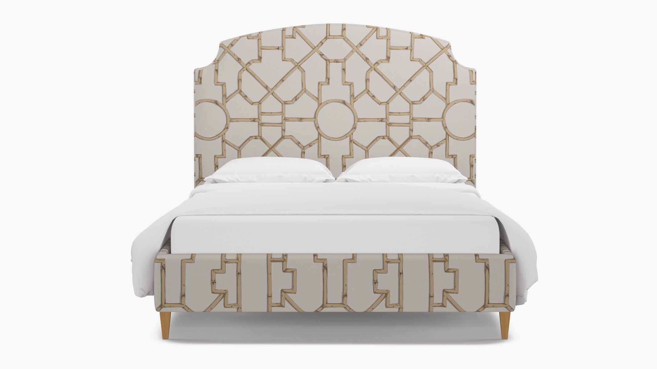 Cove Bed, Tan Baldwin Bamboo, Natural Square Tapered Leg, King - Image 0