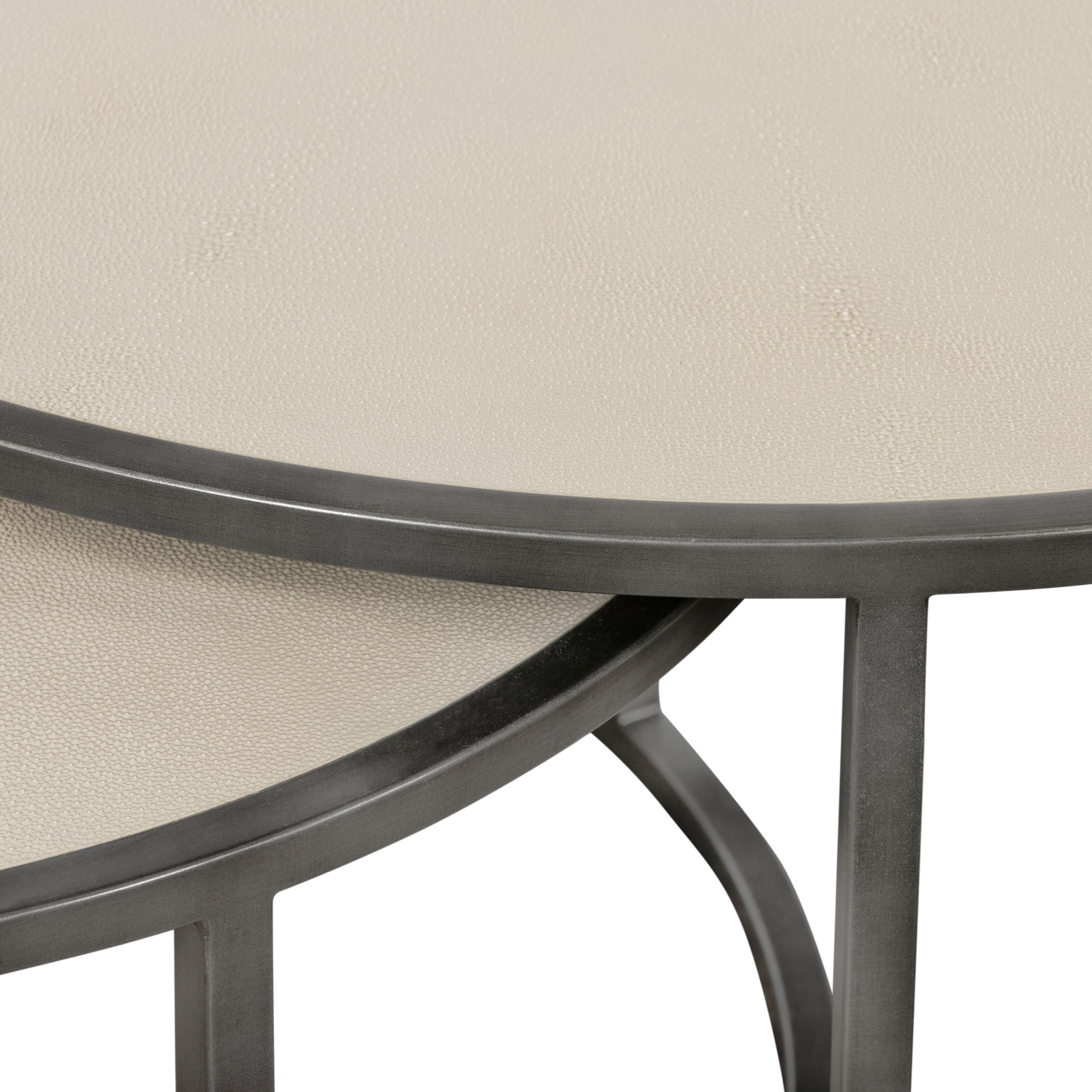 Shagreen Nesting Coffee Table - Ivory Shagreen - Image 6