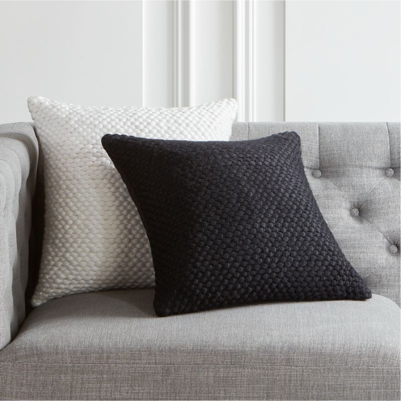 Remy Pillow with Feather-Down Insert, White, 18" x 18" - Image 2