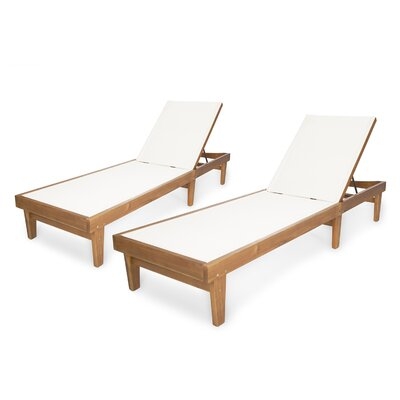 Scheiner 24'' Outdoor Acacia Chaise Lounge - Image 0