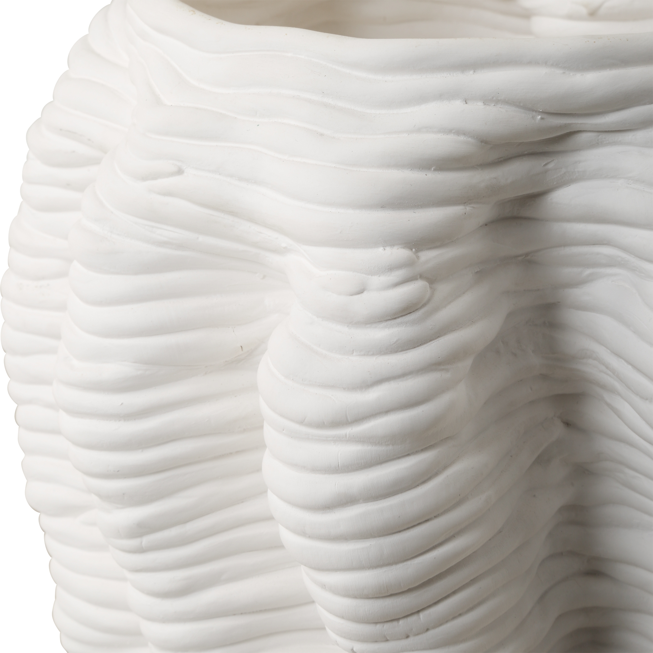 Stratified Matte White Vase - Image 3