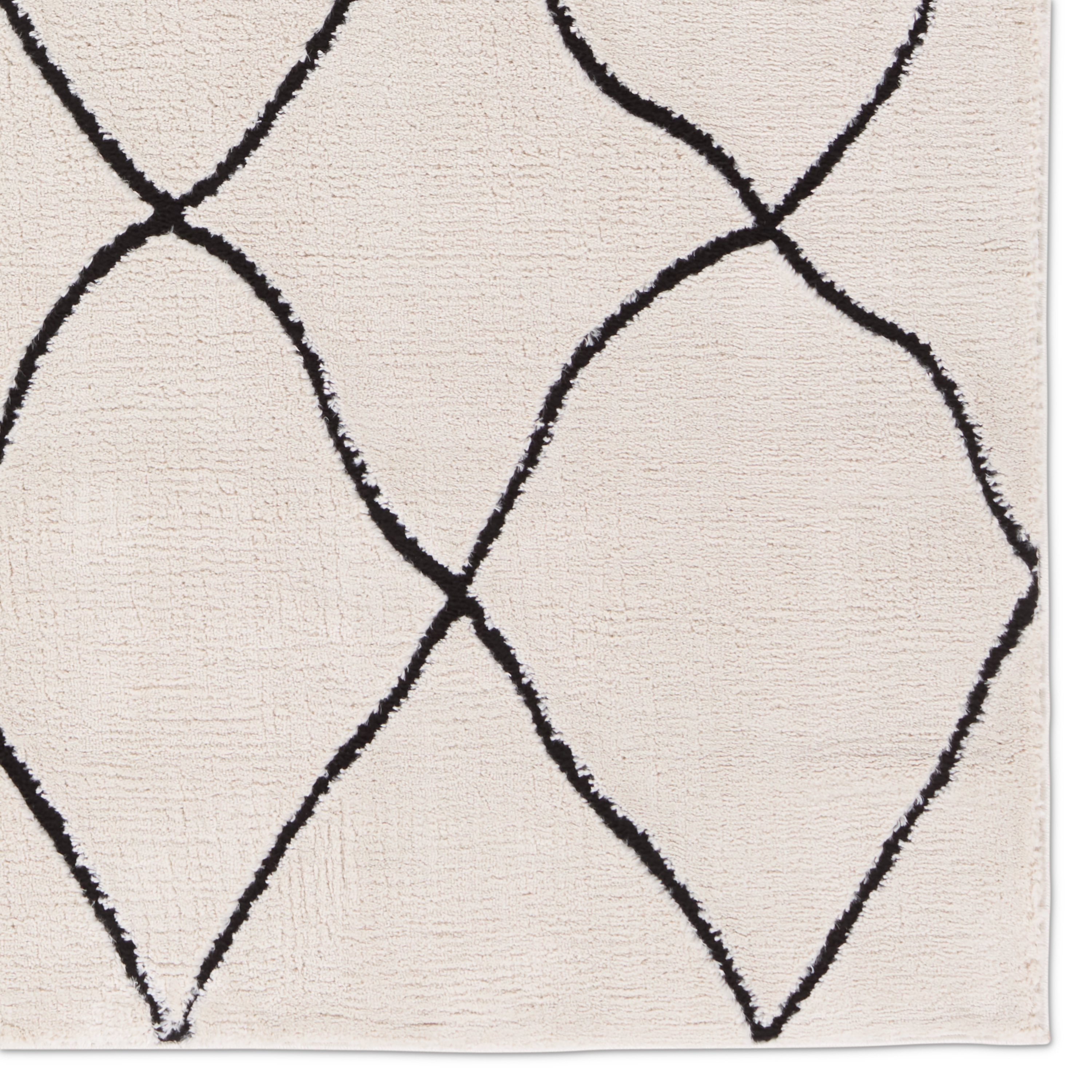 Label J Treble JID19 Trellis Ivory and Black Area Rug (6'7"x9'6") - Image 3