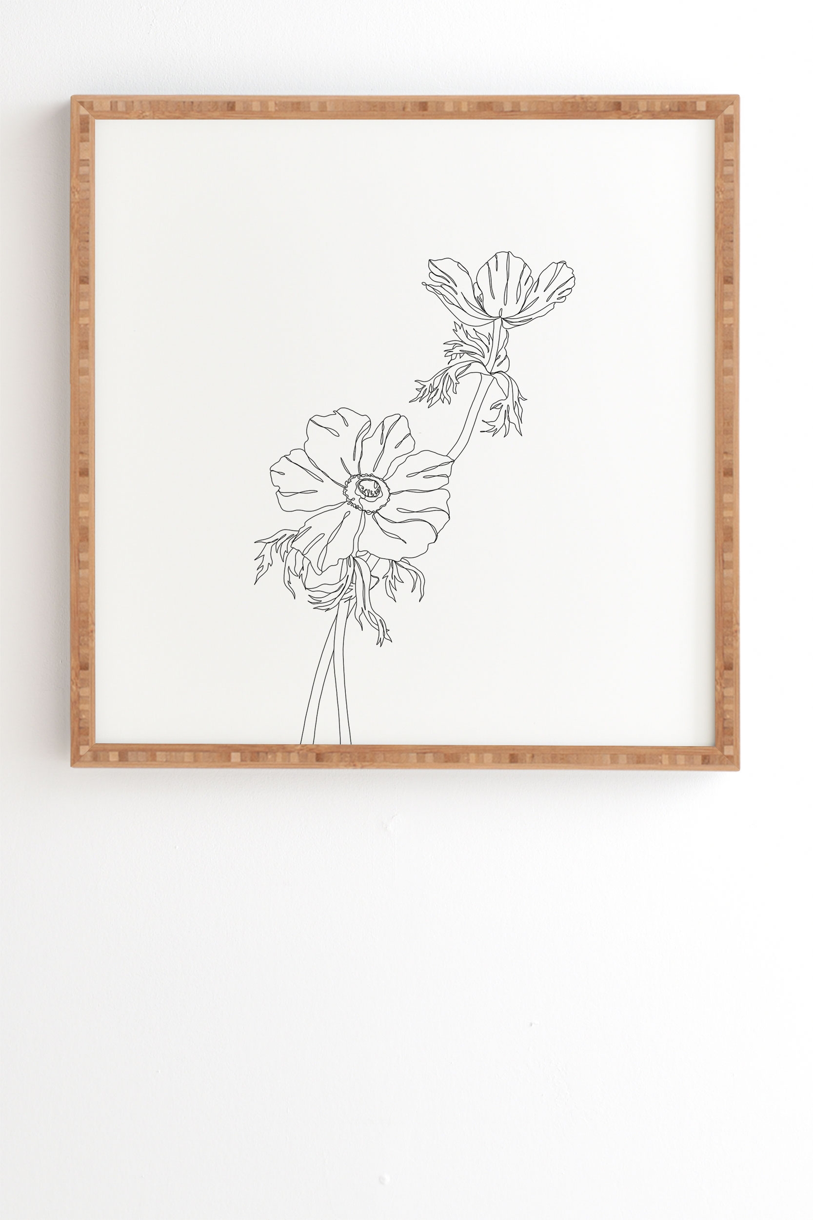 Botanical Illustration Joan by The Colour Study - Framed Wall Art Bamboo 14" x 16.5" - Image 1