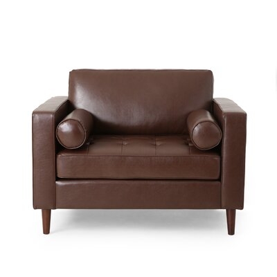 44.75" W Tufted Faux Leather Club Chair - Image 0