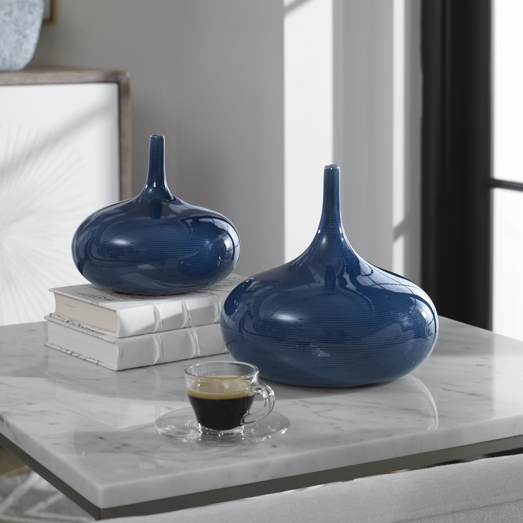 Zayan Blue Vases, S/2 - Image 1