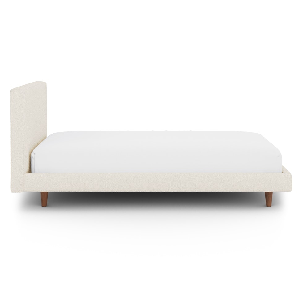 Tessu Twin Low Profile Upholstered Bed - Ivory Wool Bouclé - Image 2