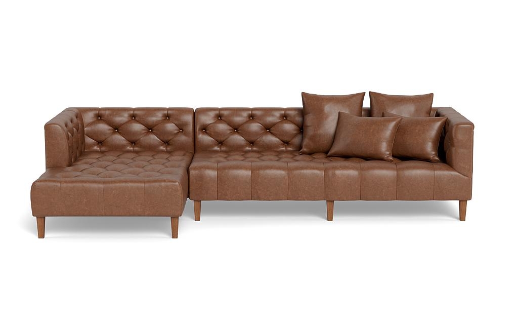 Ms. Chesterfield Leather Sectional Sofa with Left Chaise by Apartment Therapy - Image 0
