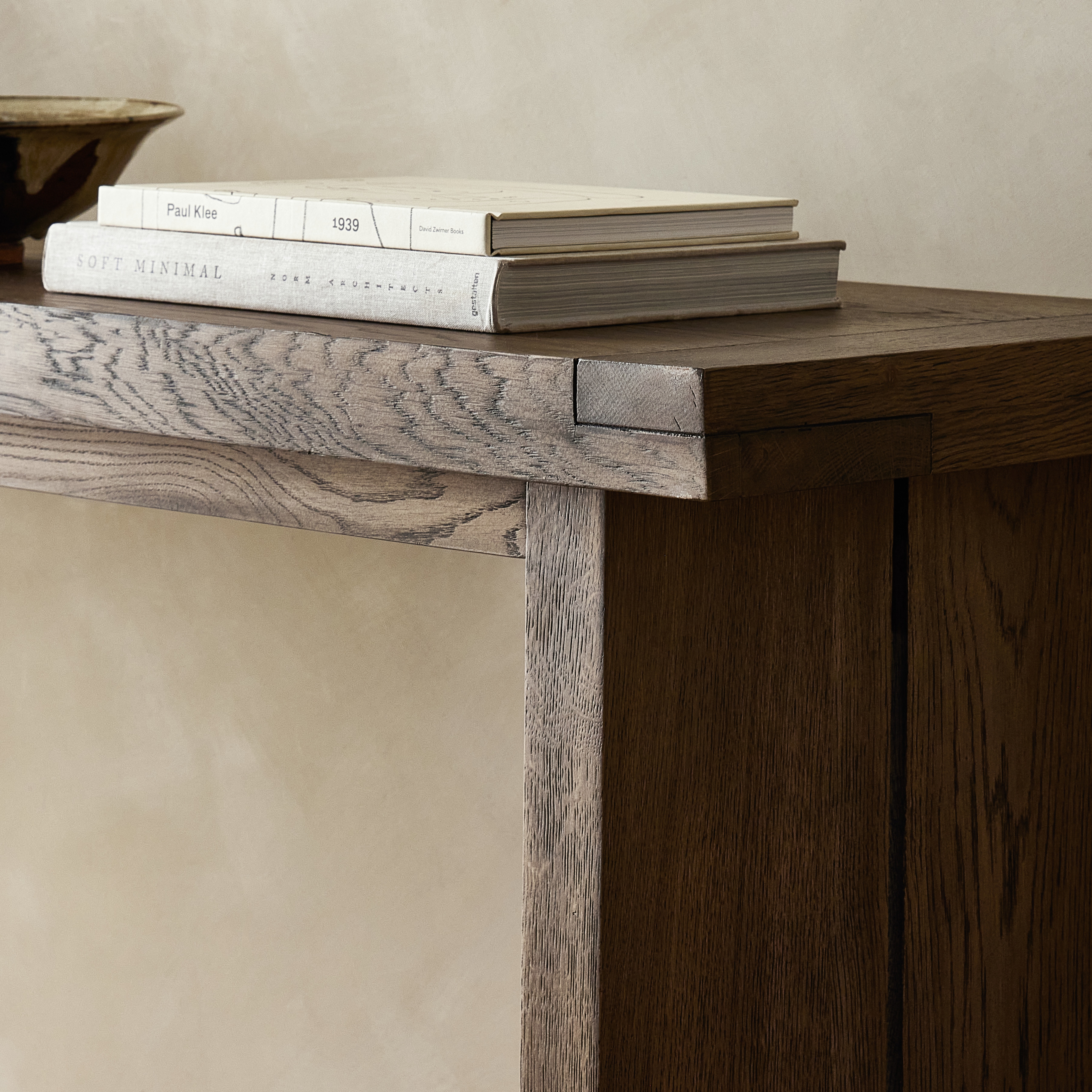 Warby Console Table - Worn Oak Veneer - Image 9