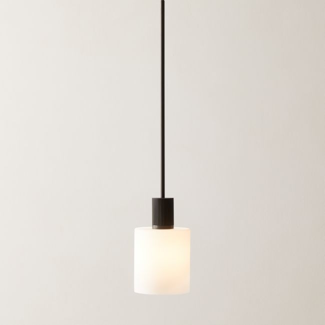 Mirabell Ribbed Blackened Brass Pendant Light - Image 0