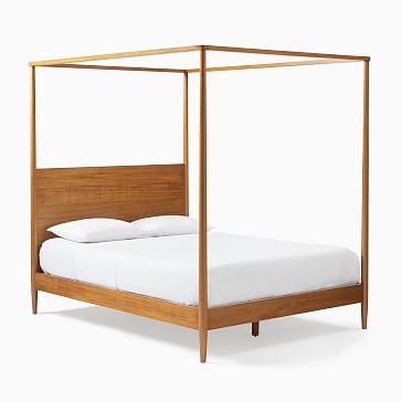Mid-Century Canopy Bed, King, Acorn - Image 1