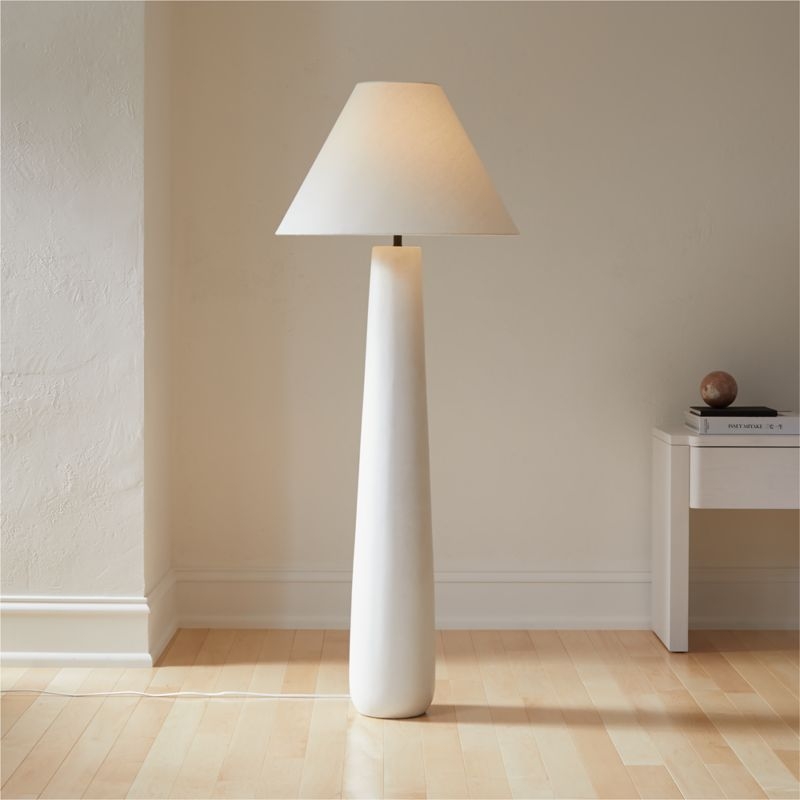 Polar White Cement Floor Lamp by Kara Mann - Image 1