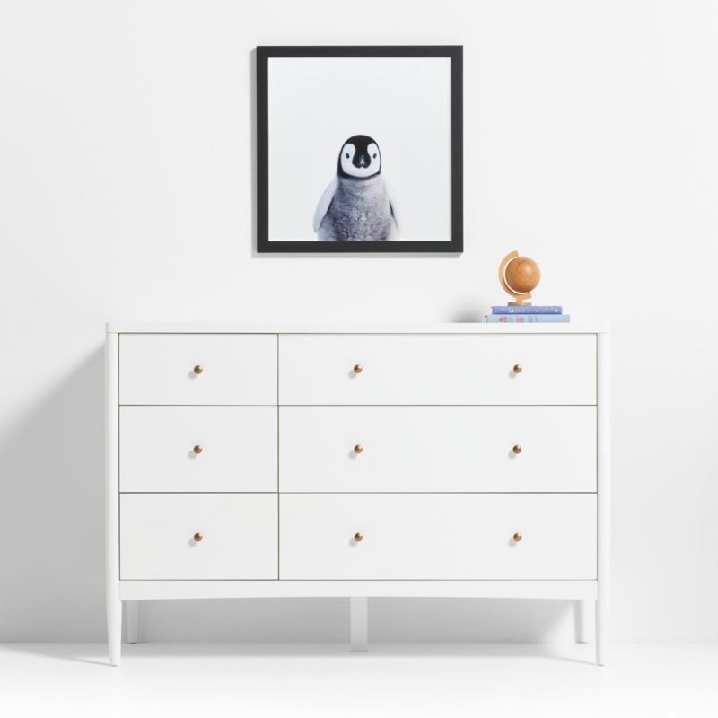 Baby Penguin Black Wood Framed Wall Art Print - Image 1