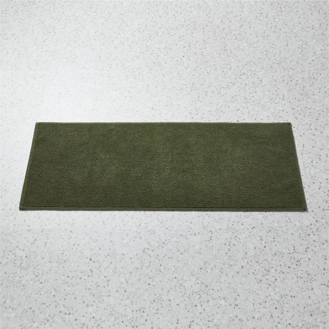 Arlow Organic Cotton Green Bath Runner Rug 24"x60" - Image 0