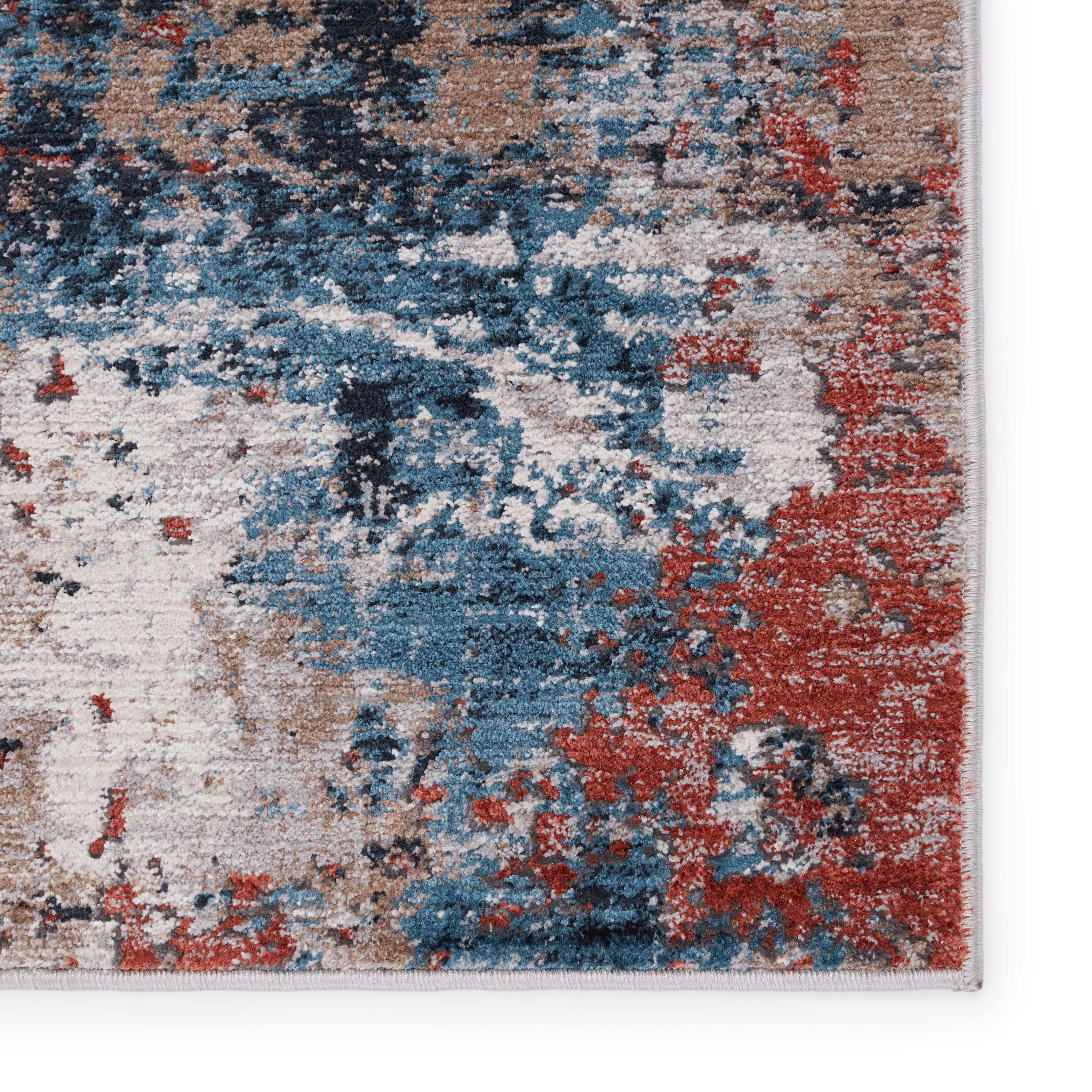 Vibe by Casiane Abstract Red/ Blue Runner Rug (2'6"X8') - Image 3
