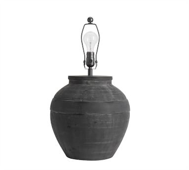 Faris Chalky Ceramic Table Lamp Base, Matte Black - Image 2