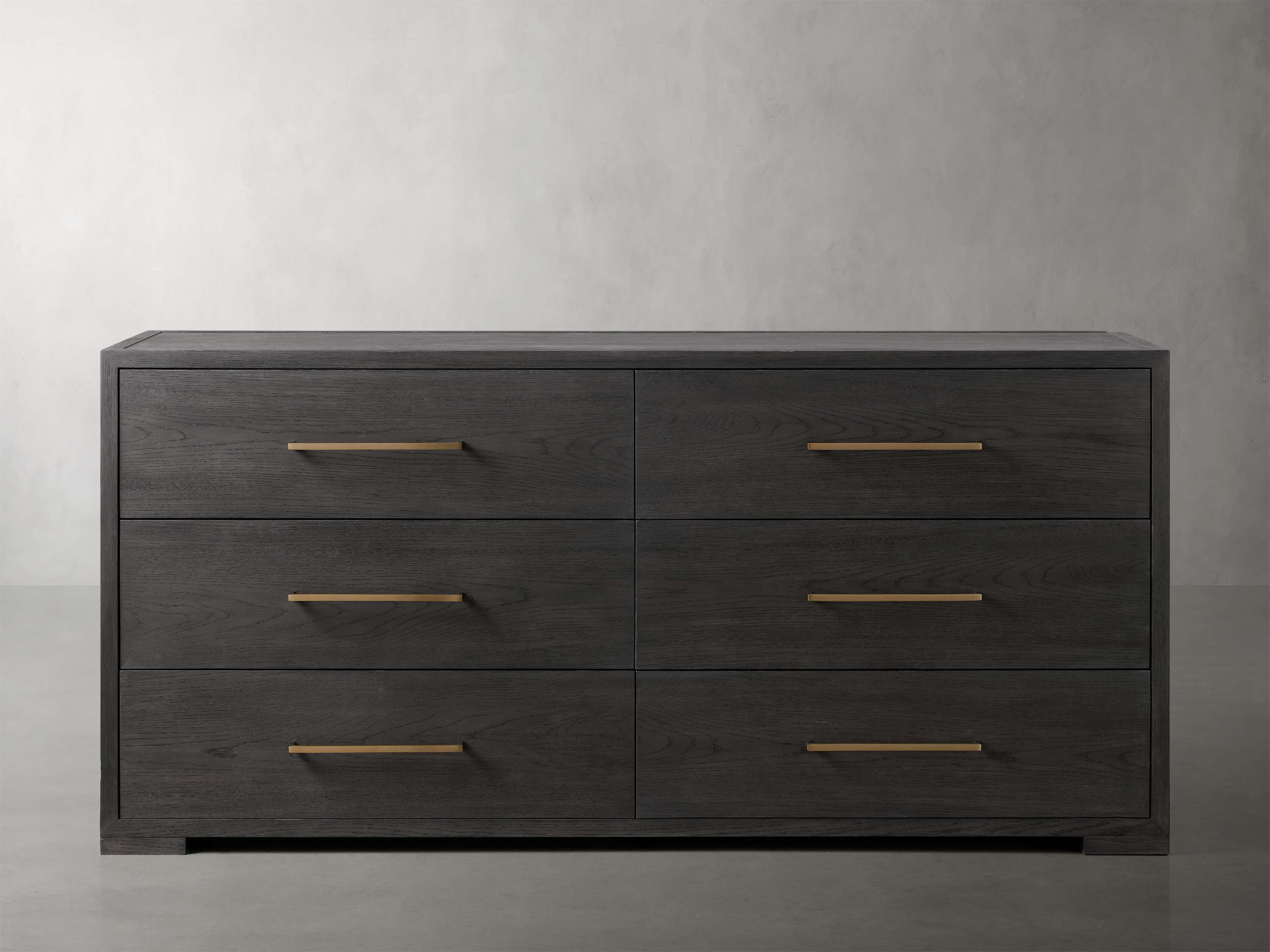 Darwyn Six-Drawer Dresser in Wood Black  Ebony - Image 0