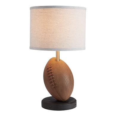 Football Table Lamp with USB, Brown - Image 5