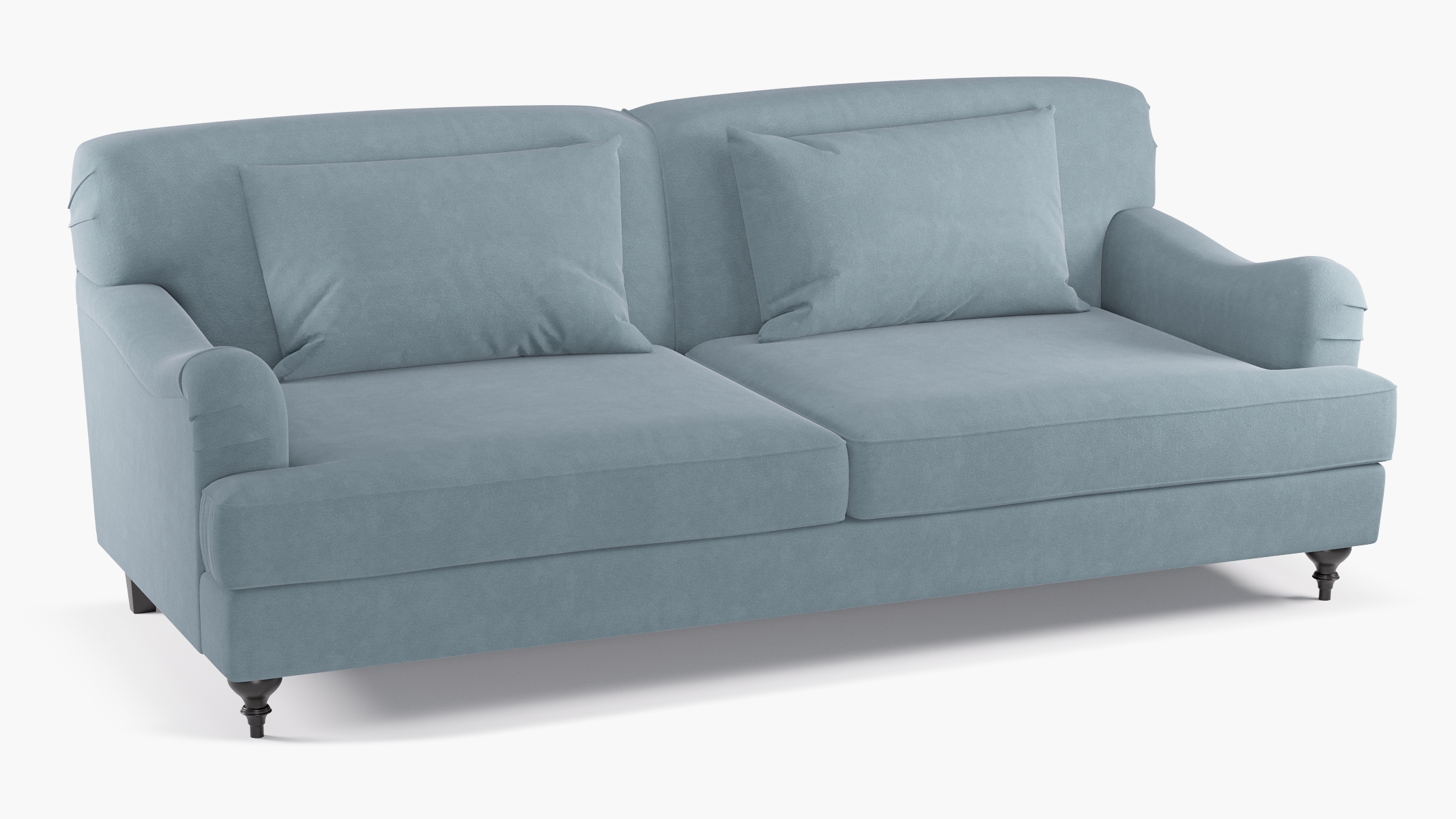 English Roll Arm Sofa, Heron Luxe Velvet, Espresso - Image 1