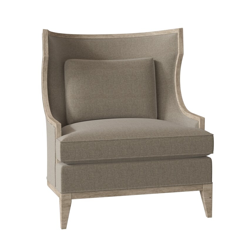 Fairfield Chair Baird Wingback Chair Body Fabric: 3152 Linen, Leg Color: French Oak - Image 0