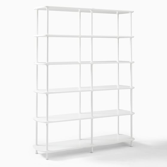 Wood Shelf Unit, Double, Metal &amp; White - Image 0