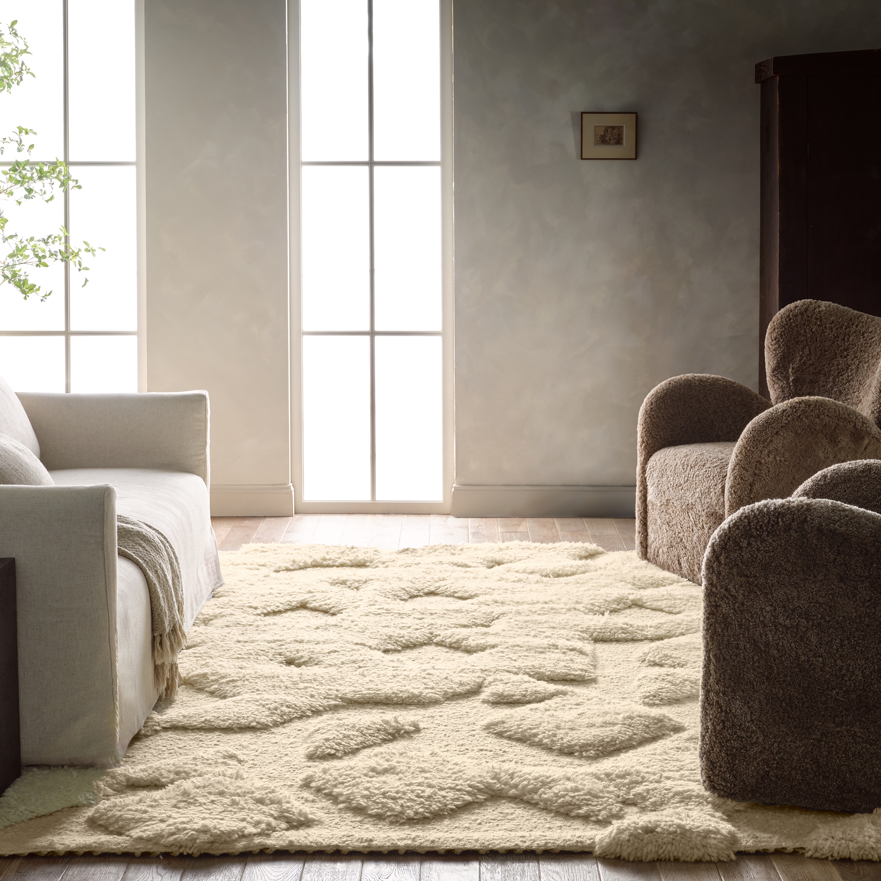 Michael Habachy By Giza GAM01 Handmade Geometric White Area Rug (8'x10') - Image 4