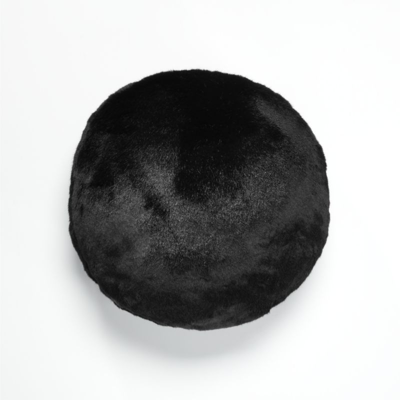Harlee Round Black Throw Pillow 16" - Image 2