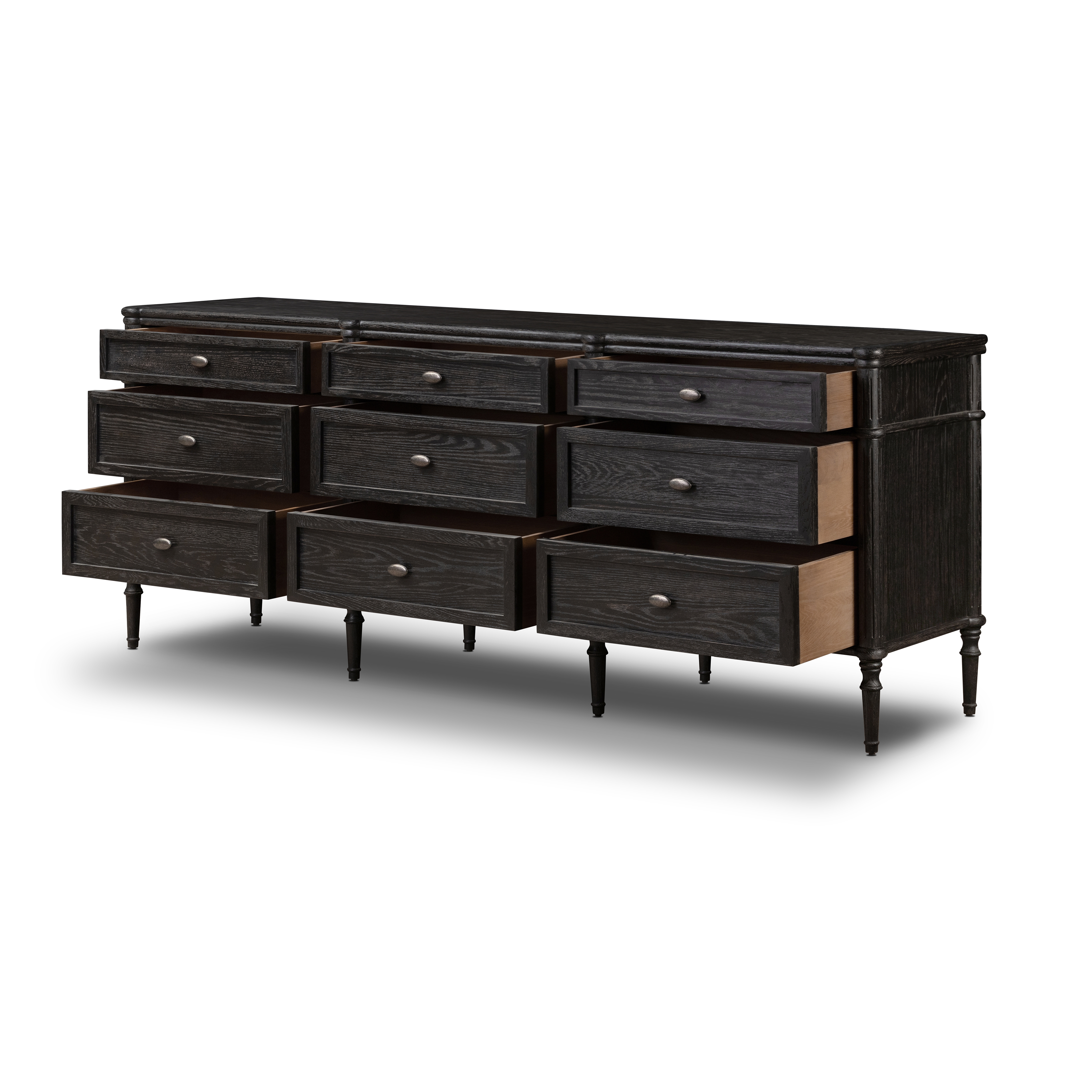 Toulouse 9 Drawer Dresser - Distressed Black - Image 4