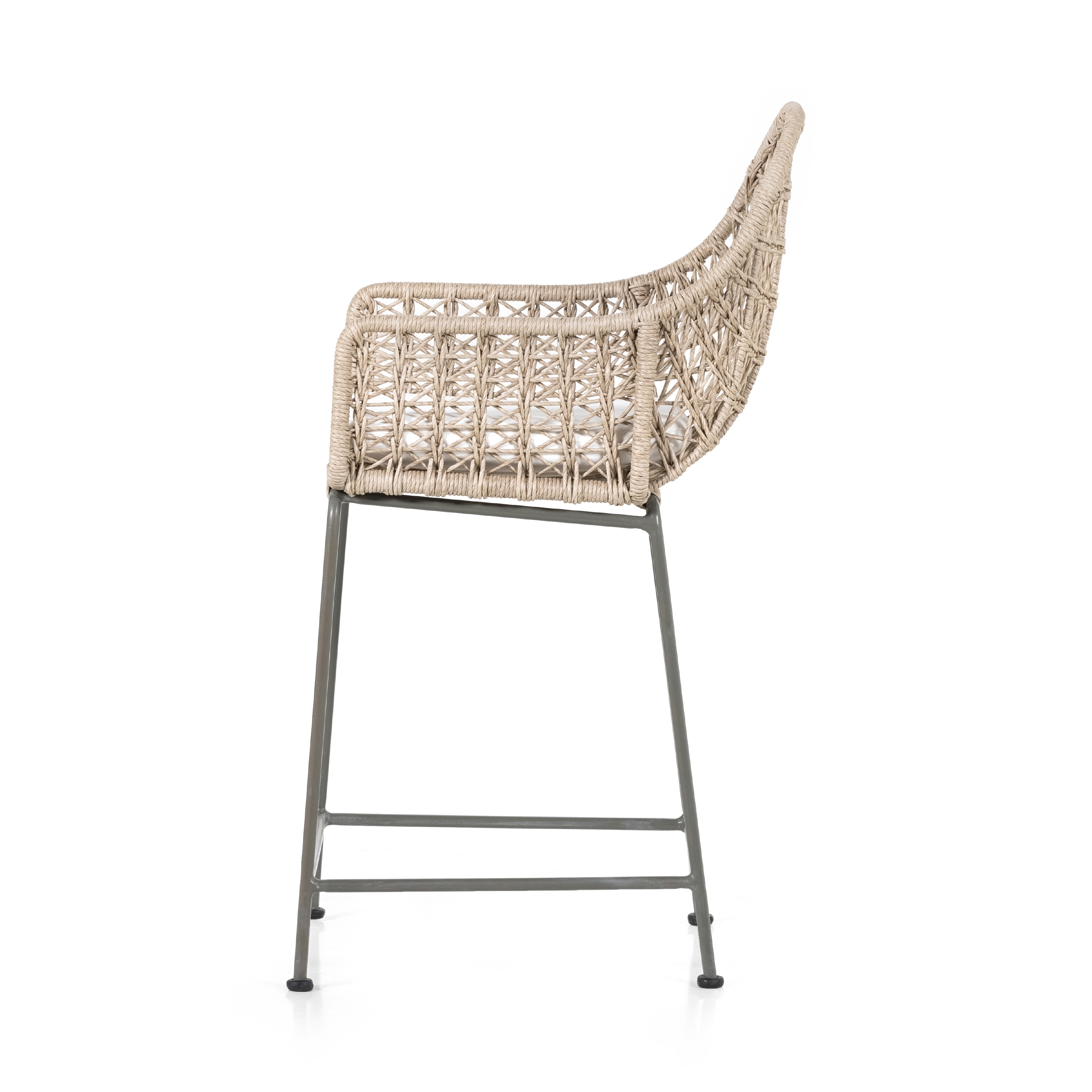 Bandera Outdoor Stool W/Cshn-Wht-Counter - Image 3
