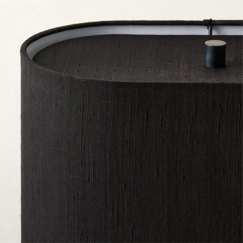 Clair Black Shagreen Table Lamp with Black Shade - Image 3