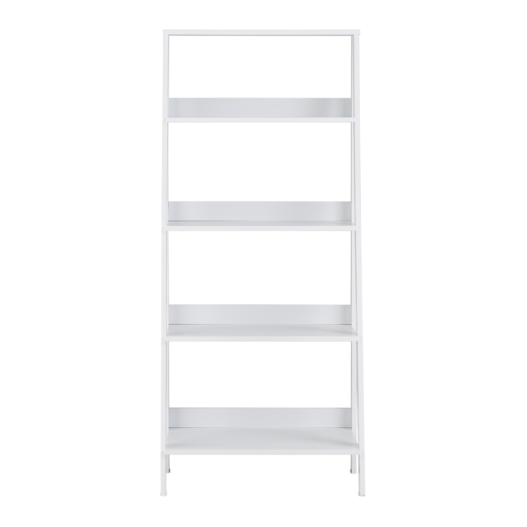 55" Modern Wood Ladder Bookshelf - White - Image 0