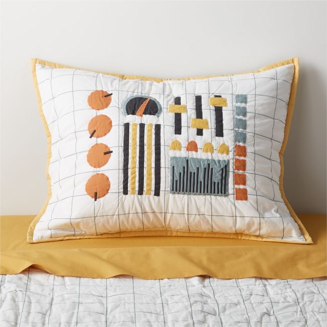 Modern Robot Organic Cotton Kids Pillow Sham - Image 0