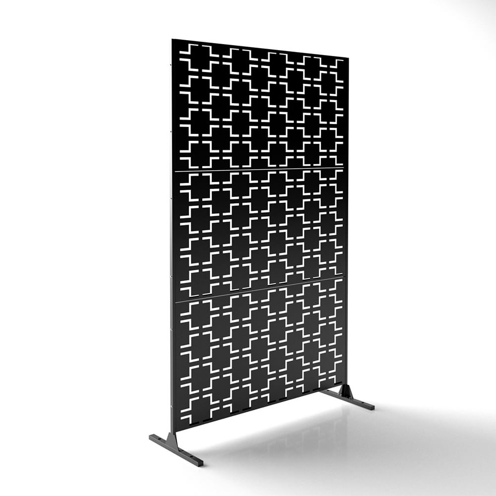 Decorative Privacy Screen, Quadra, Black - Image 0