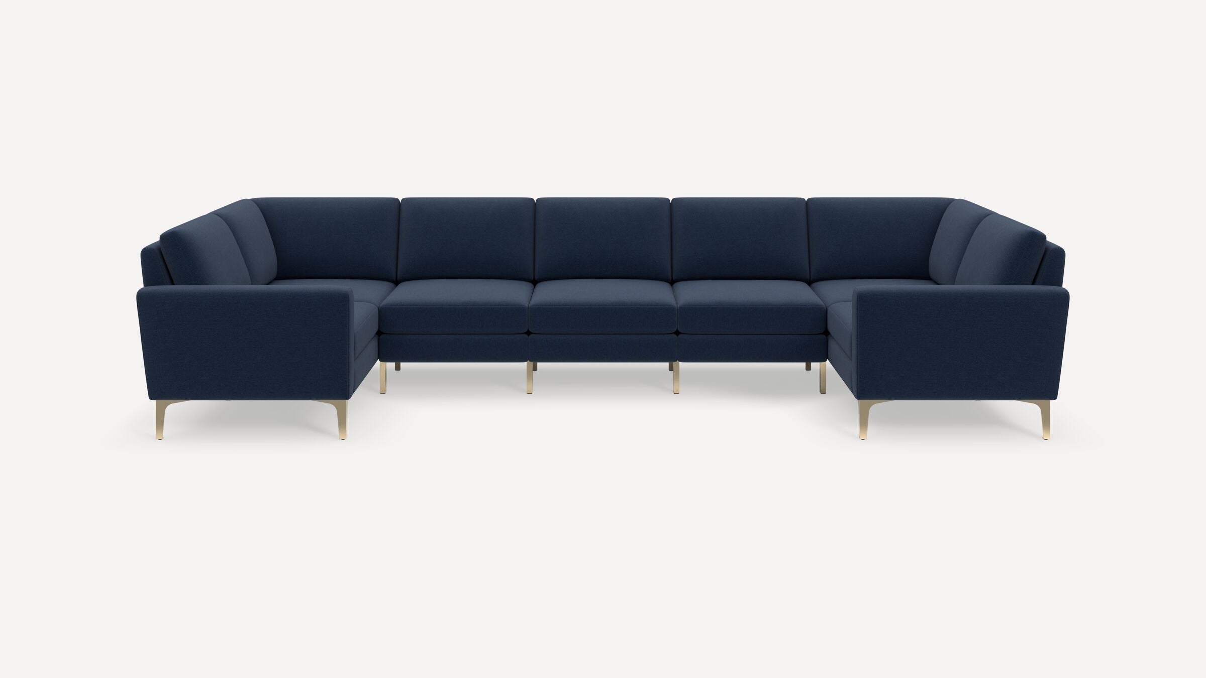 Nomad 7-Seat U Sectional - Navy Blue - Performance Flatweave / Brass - Metal / Block - Image 0