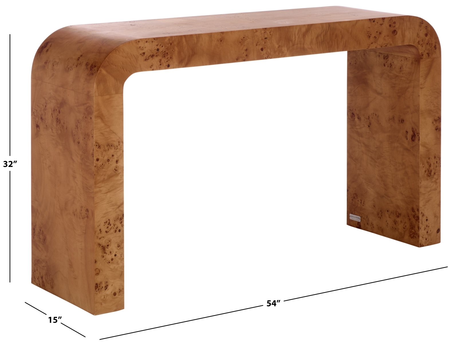 Tessly Burl Veneer Console - Walnut Burl - Image 6