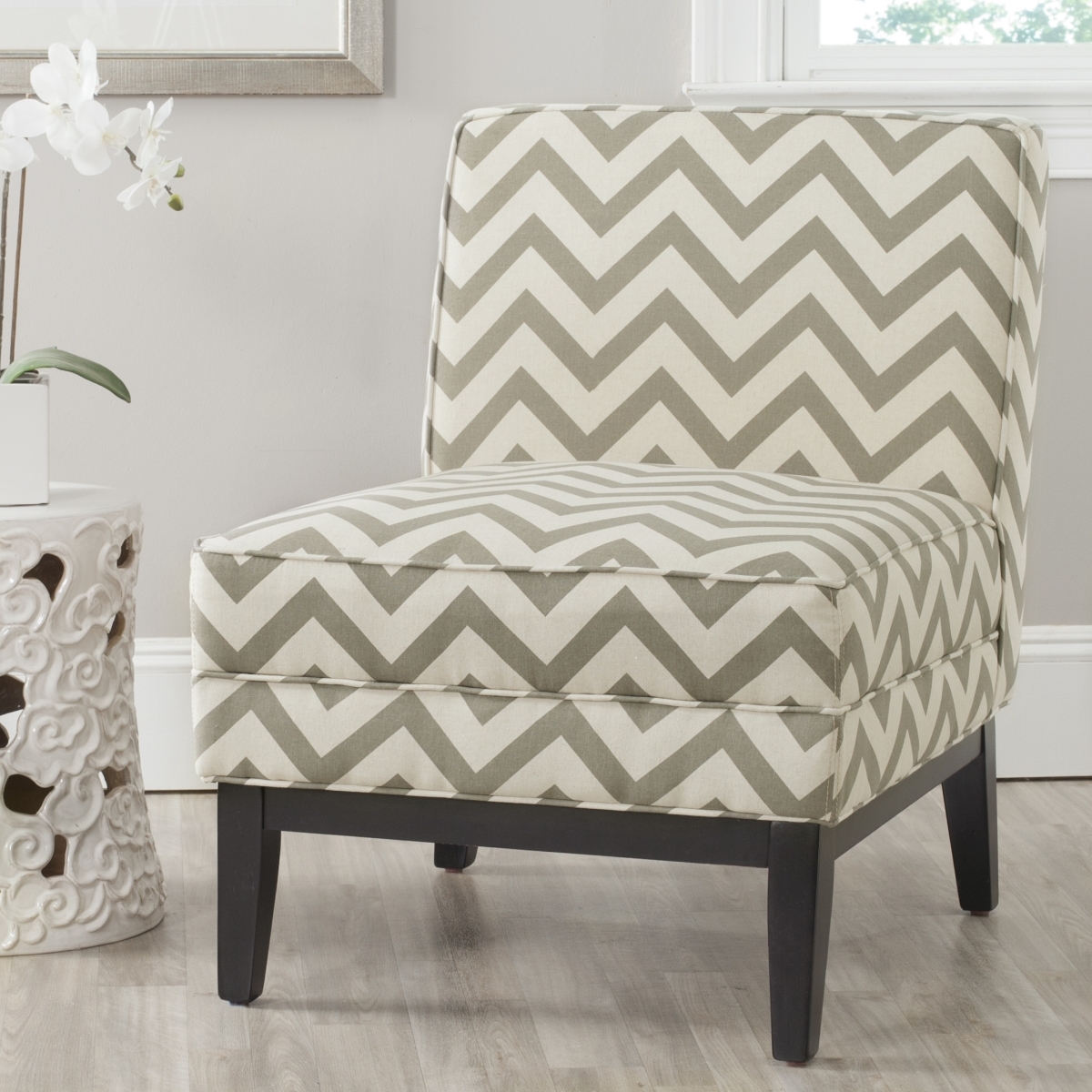 Armond Chair - Grey / White - Safavieh - Image 1