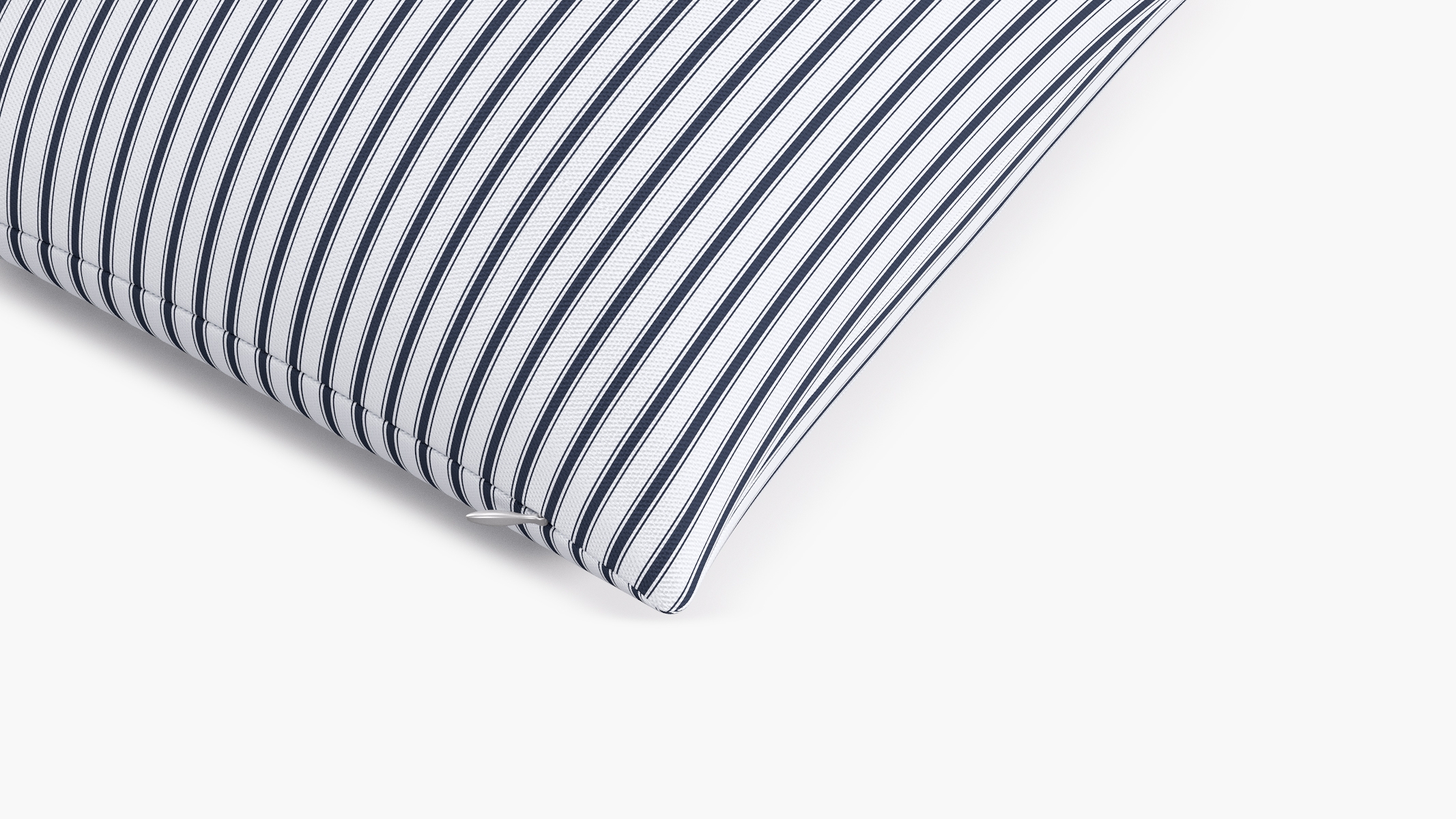 Throw Pillow 18", Navy Classic Ticking Stripe, 18" x 18" - Image 1