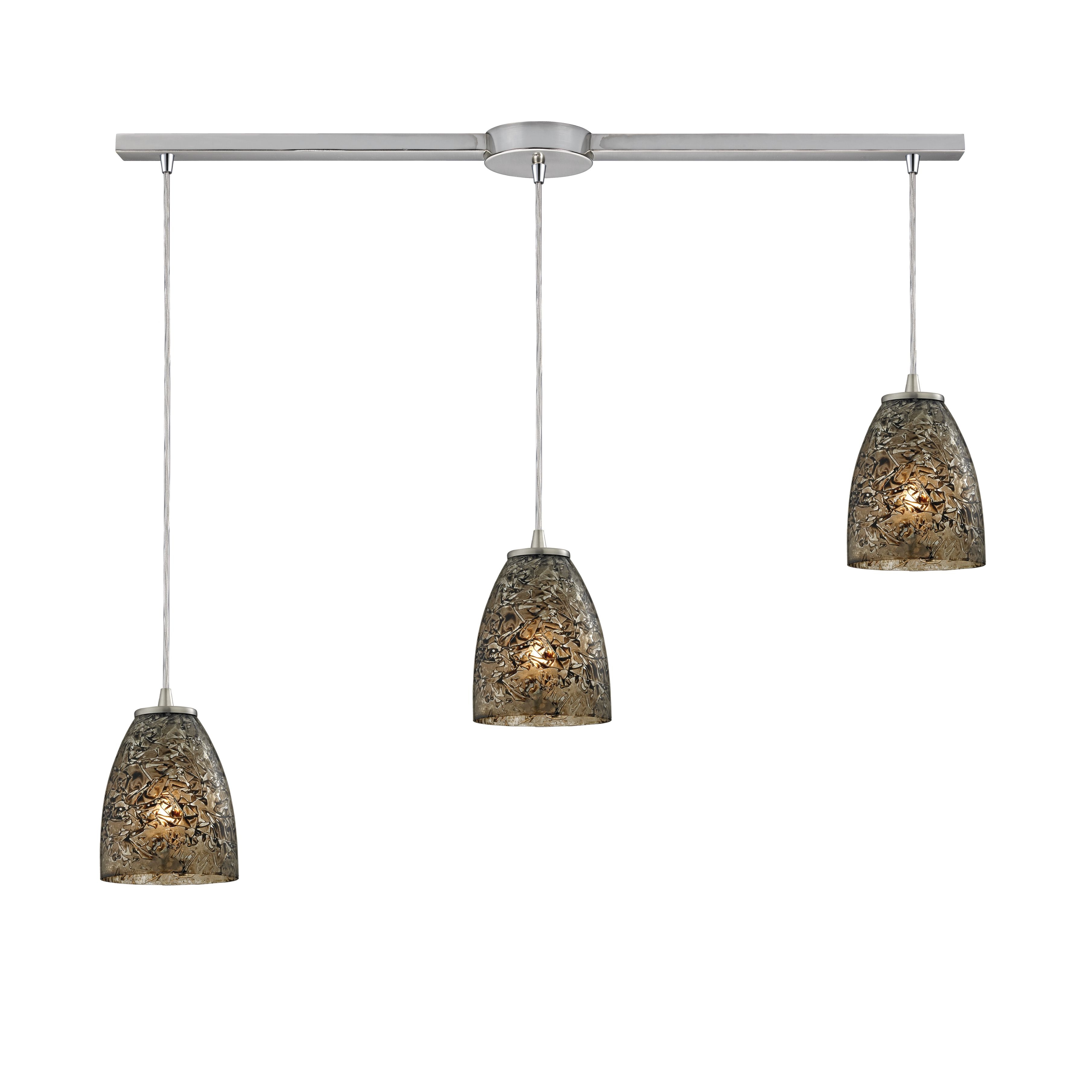 Fissure 36'' Wide 3-Light Pendant - Satin Nickel - Image 0