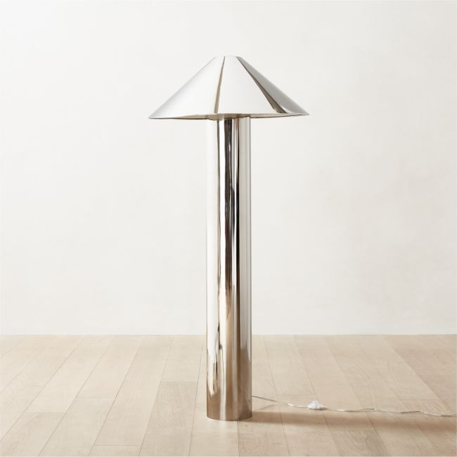 Gigi Polished Stainless-Steel Floor Lamp