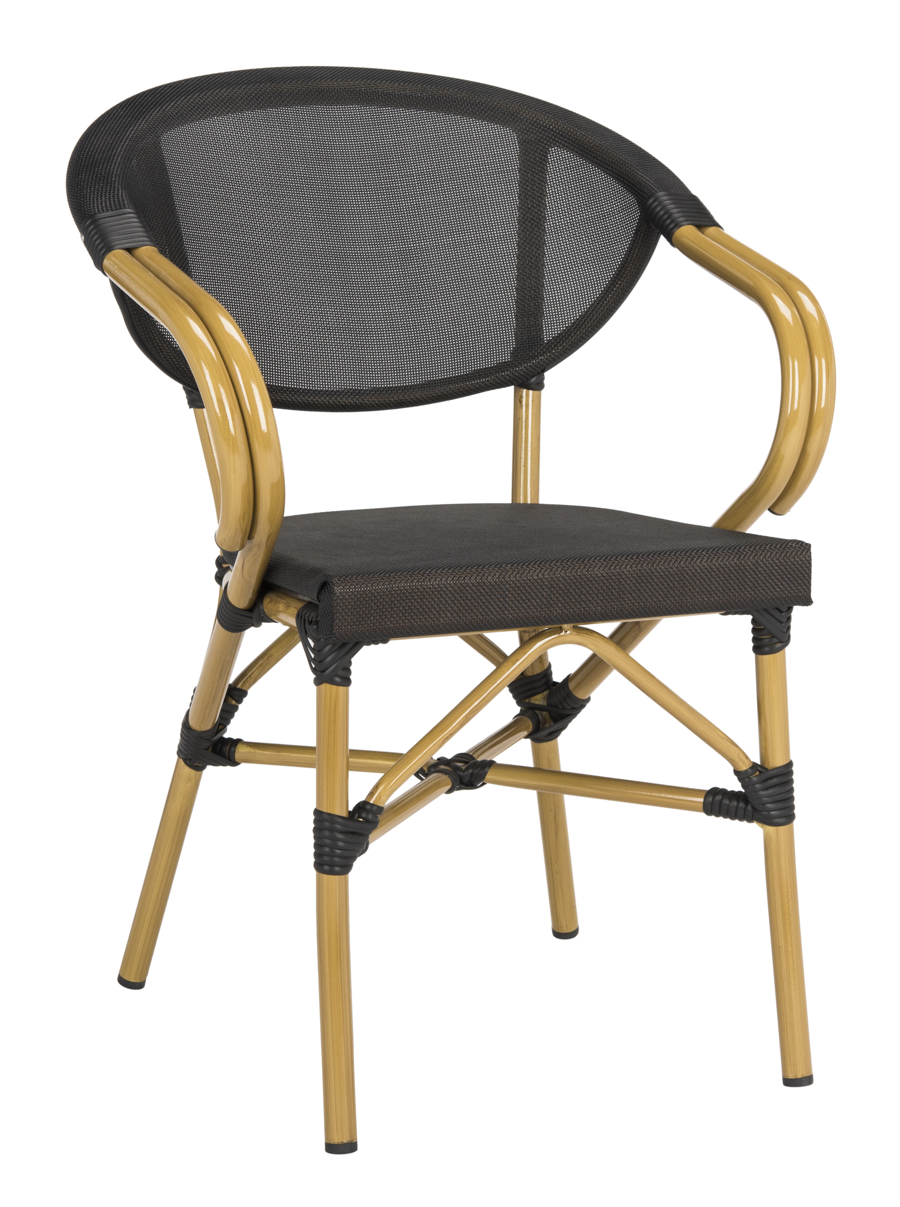 Burke Stacking Arm Chair - Black - Arlo Home - Image 2