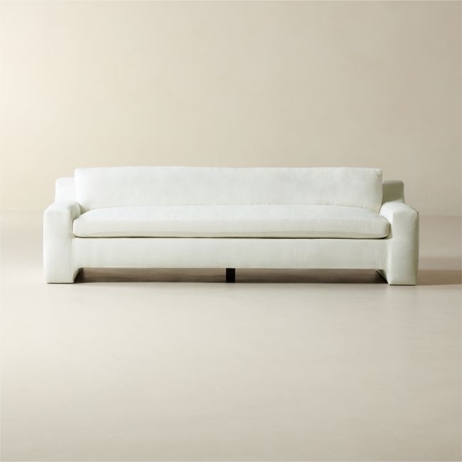 Durant 100" White Performance Fabric Sofa - Image 0