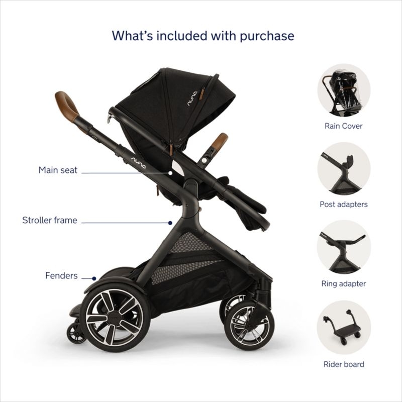 Nuna ® DEMI ™ next Brown Biscotti Baby Stroller with Ride-Along Board - Image 5