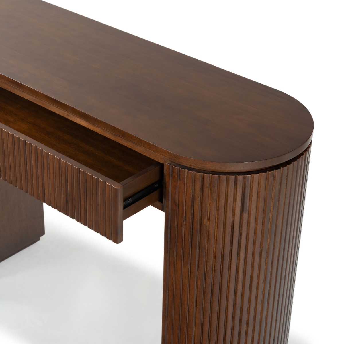 Rikki Fluted 1 Drawer Console - Walnut - Image 3