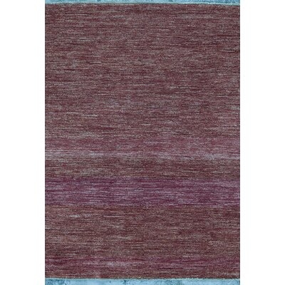 One-of-a-Kind Gabbeh Hand-Knotted Purple 4'9" x 6'5" Wool Area Rug - Image 0