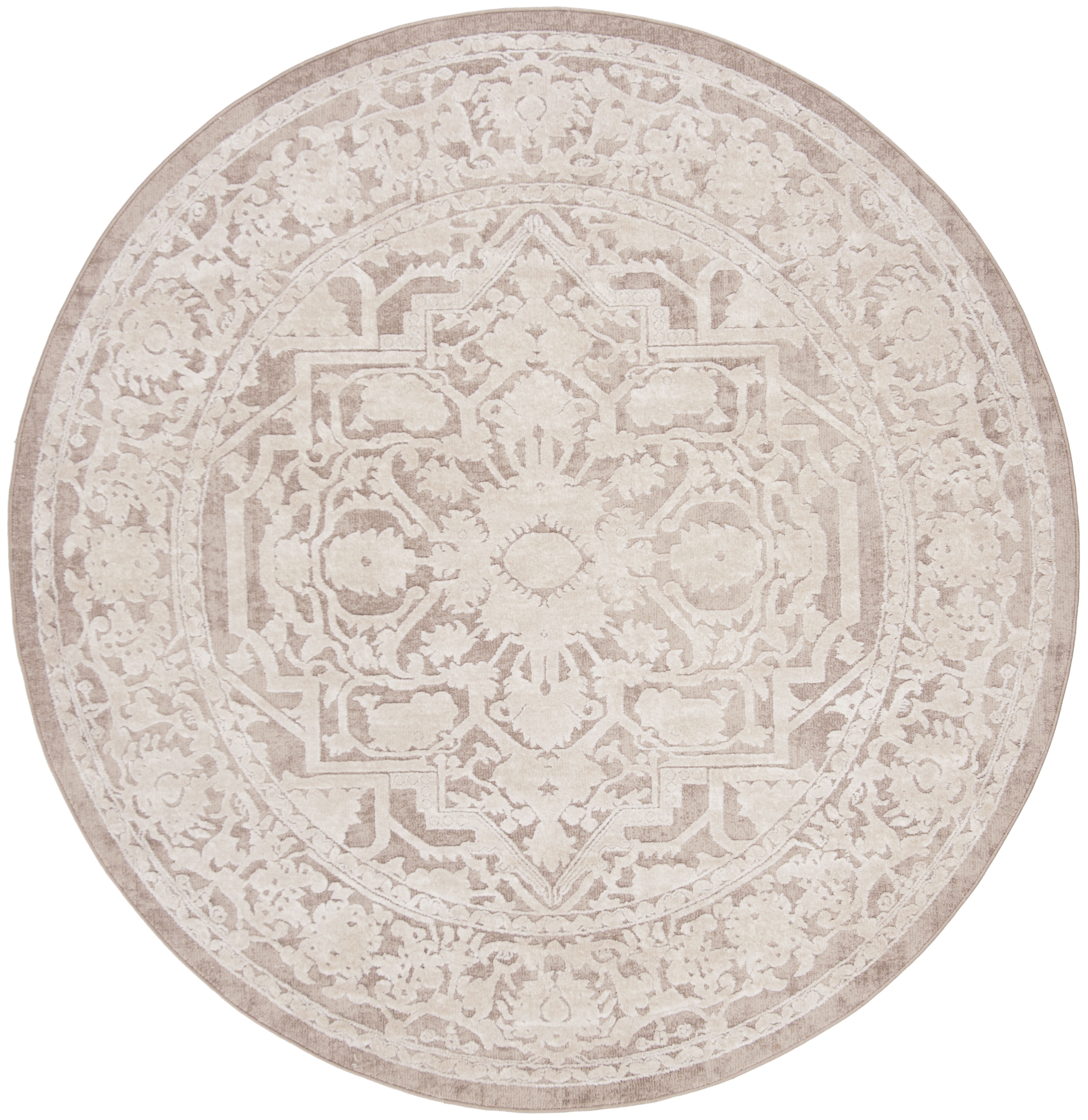 Arlo Home Woven Area Rug, RFT665A, Beige/Cream,  6' 7" X 6' 7" Round - Image 0